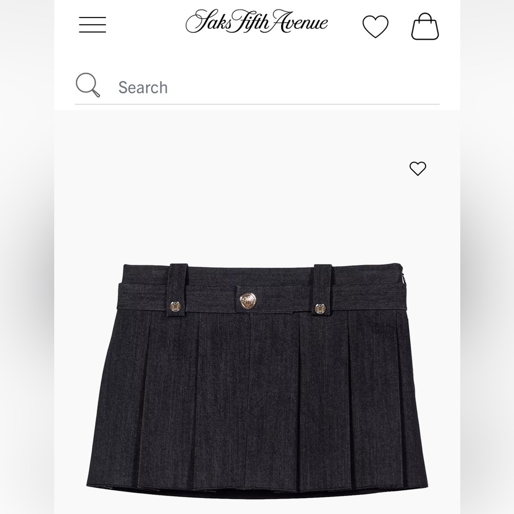 Maje black denim mini skirt with cotton detail and built in shorts